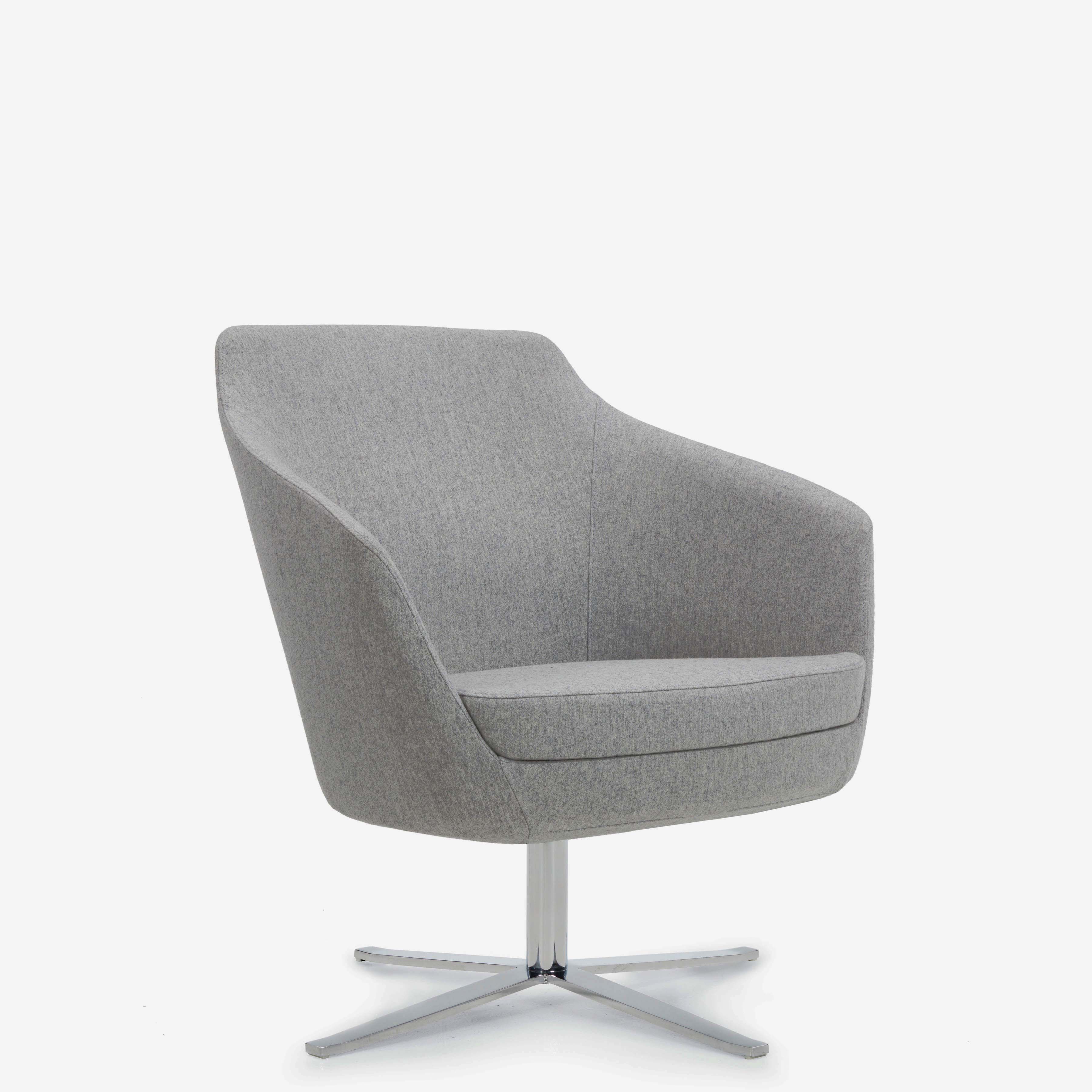 Fauteuil dossier bas Drift - piétement 4 branches chromé - tissu