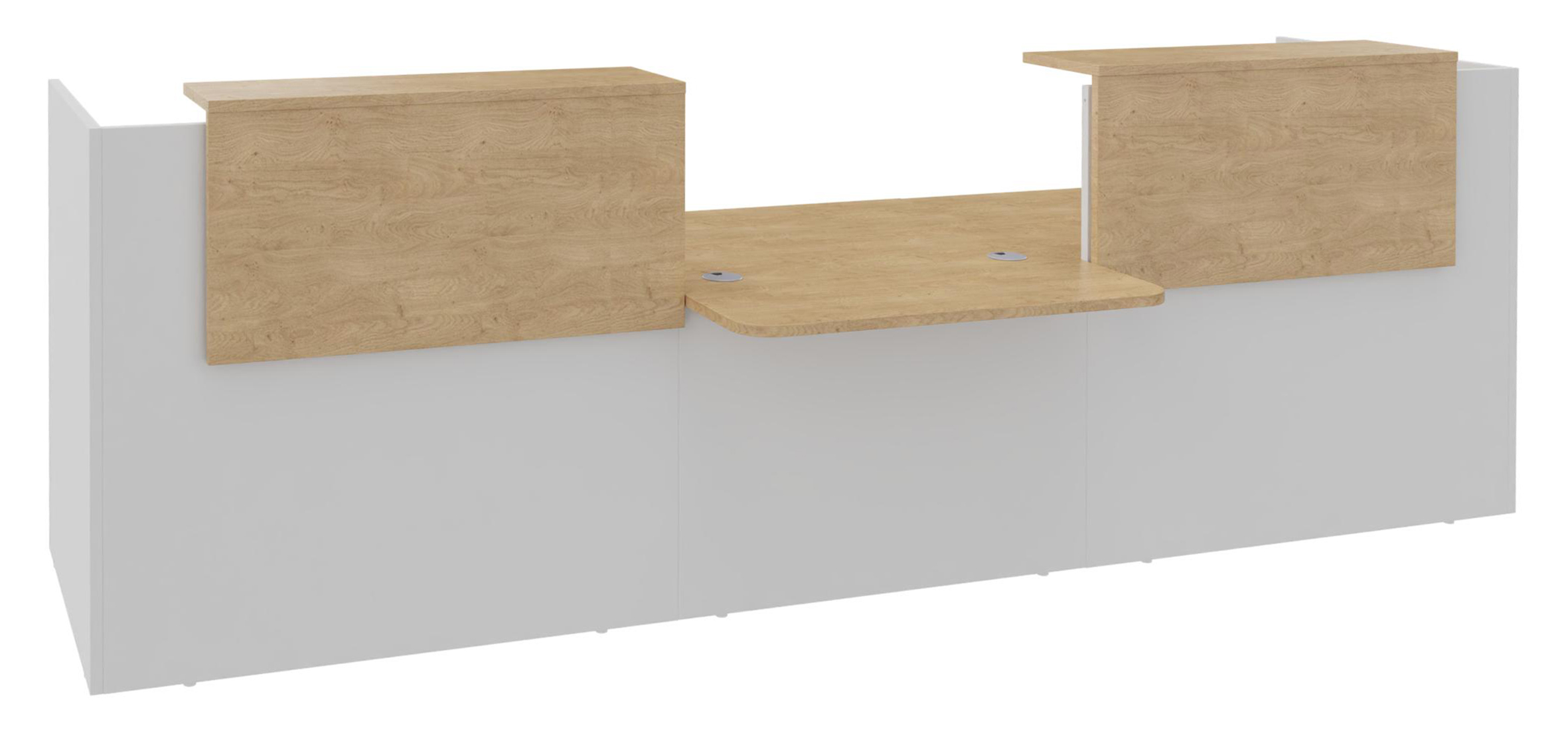 Banque d'accueil droite Ola - l. 345 x pr. 115 cm - avec comptoir bas PMR