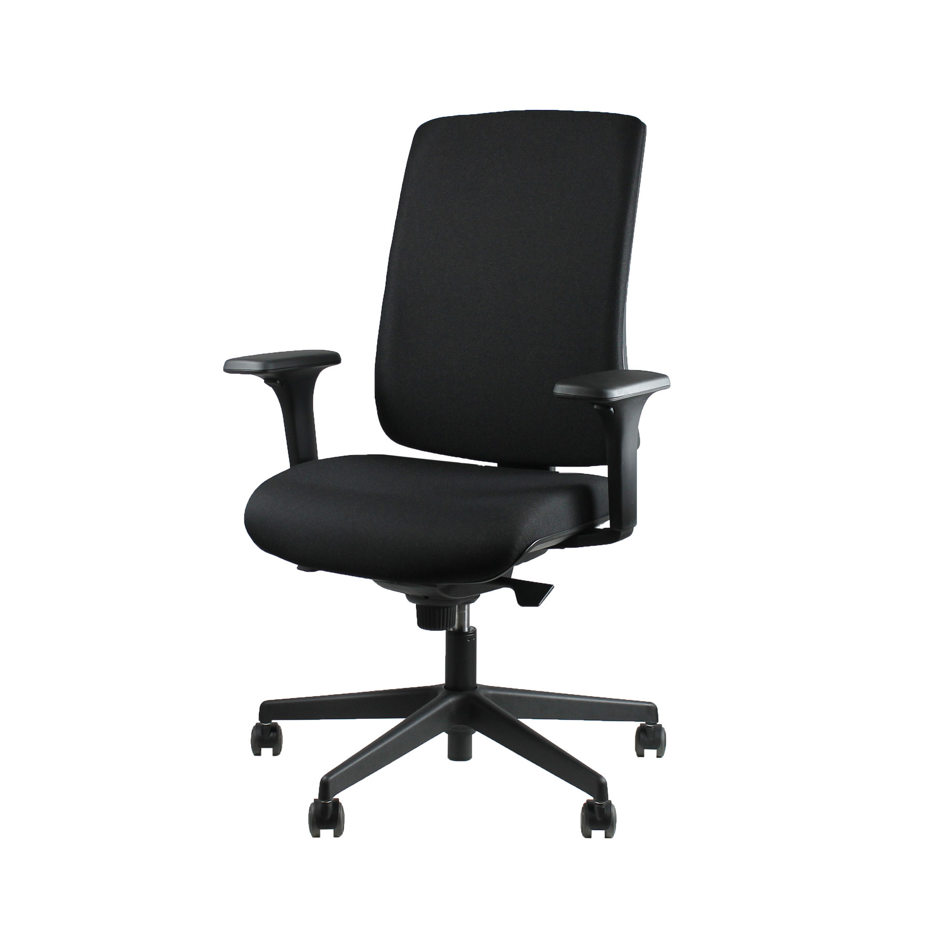 Fauteuil de bureau Vita T - assise et dossier tissu noir roulette sol dur