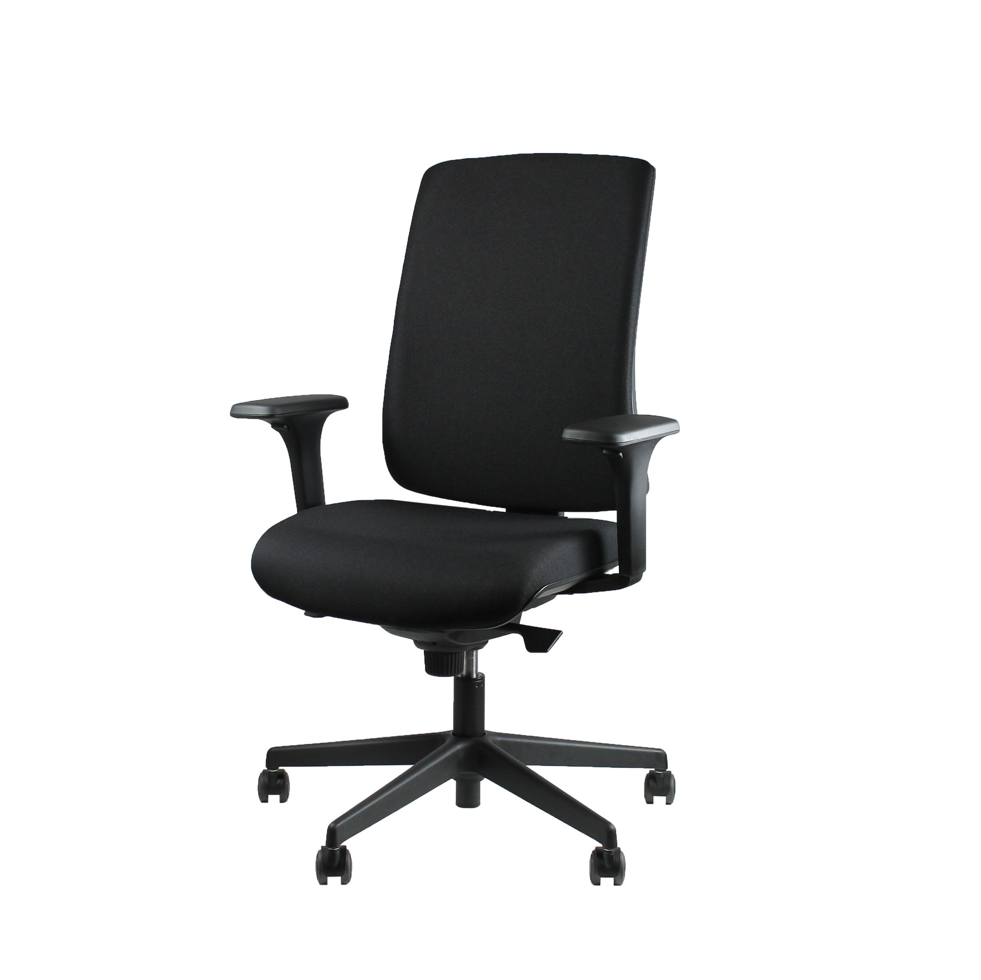 Fauteuil de bureau Vita T - assise et dossier tissu noir roulette sol dur - délai court