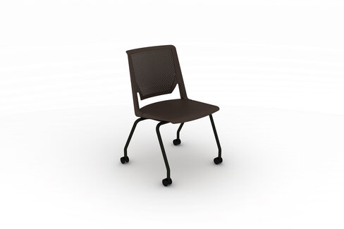 Chaise 4 pieds Véry - polypropylène - piétement époxy sur roulettes