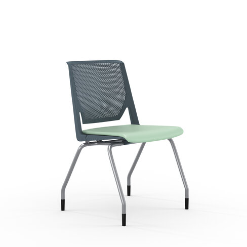 Chaise 4 pieds Véry - assise textile enduit - dossier polypropylène - piétement époxy