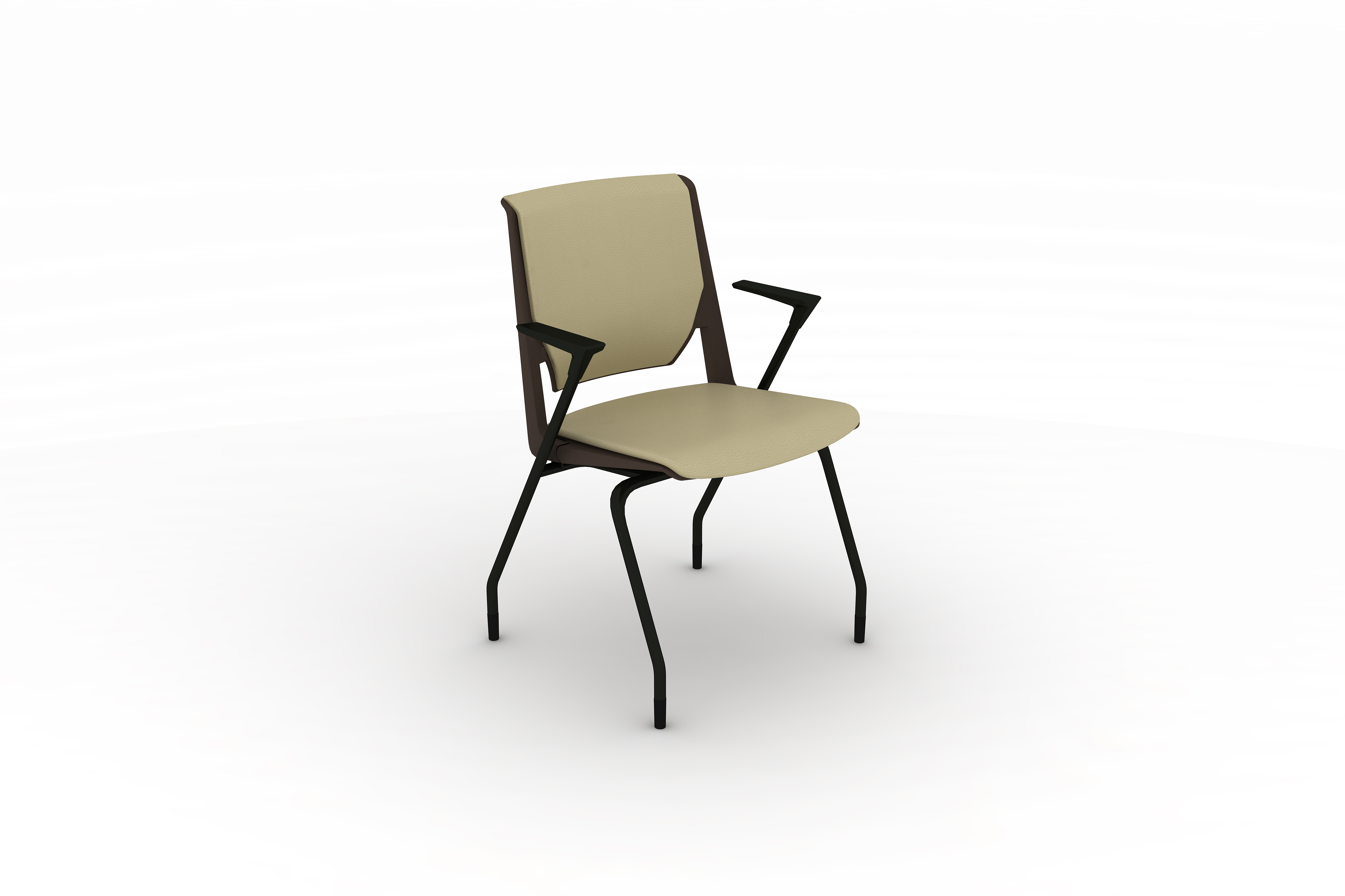 Fauteuil 4 pieds Véry - cuir - piétement époxy