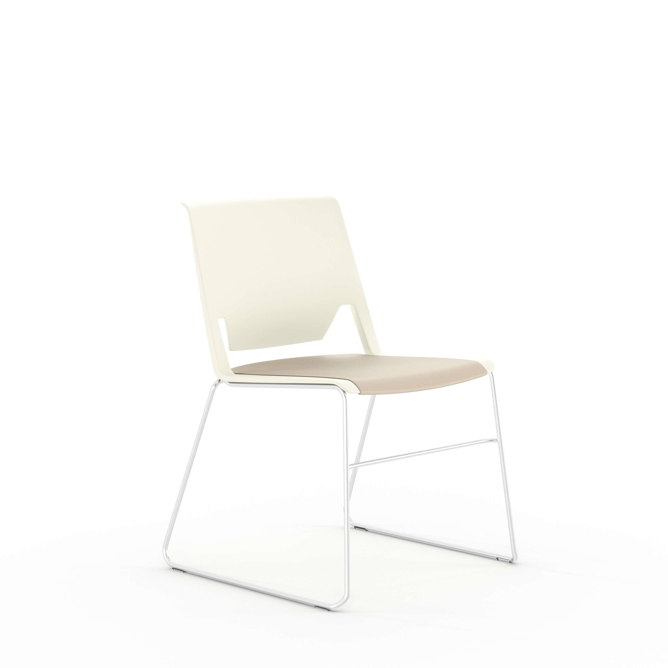 Chaise traineau Véry - assise textile enduit - dossier polypropylène - piétement chrome