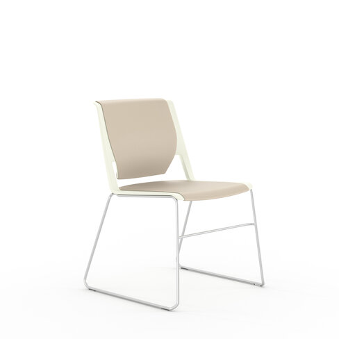 Chaise traineau Véry - textile enduit - piétement chrome