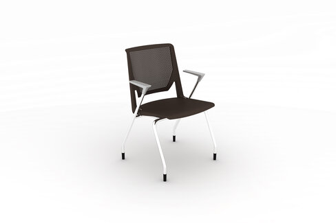 Fauteuil 4 pieds Véry - polypropylène - piétement chrome
