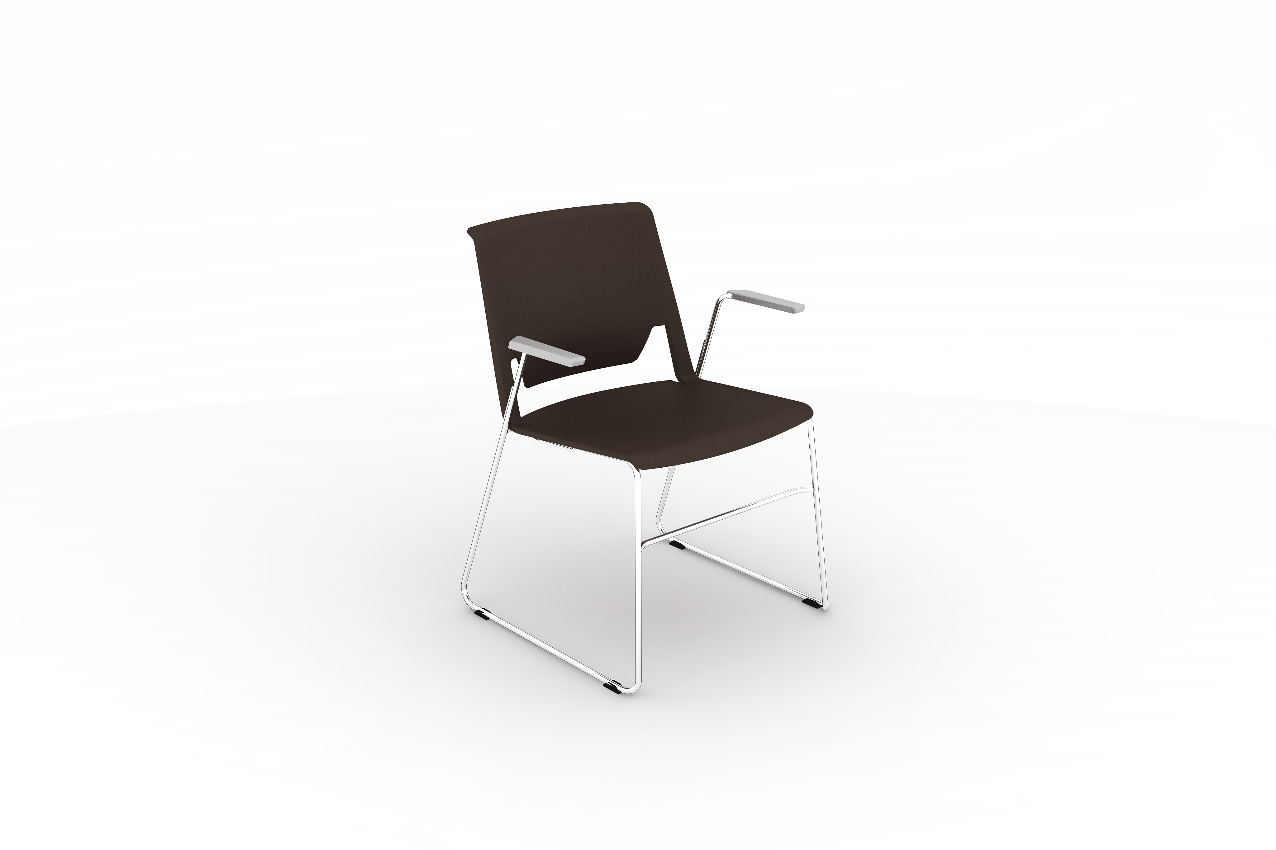 Fauteuil traineau Véry - polypropylène - piétement chrome