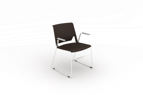 Fauteuil traineau Véry - polypropylène - piétement chrome