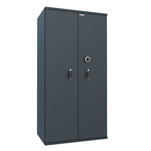 Armoire forte haute grande profondeur classe B - 2 portes - 1 100 l - serrure à brouillage automatique - support papier