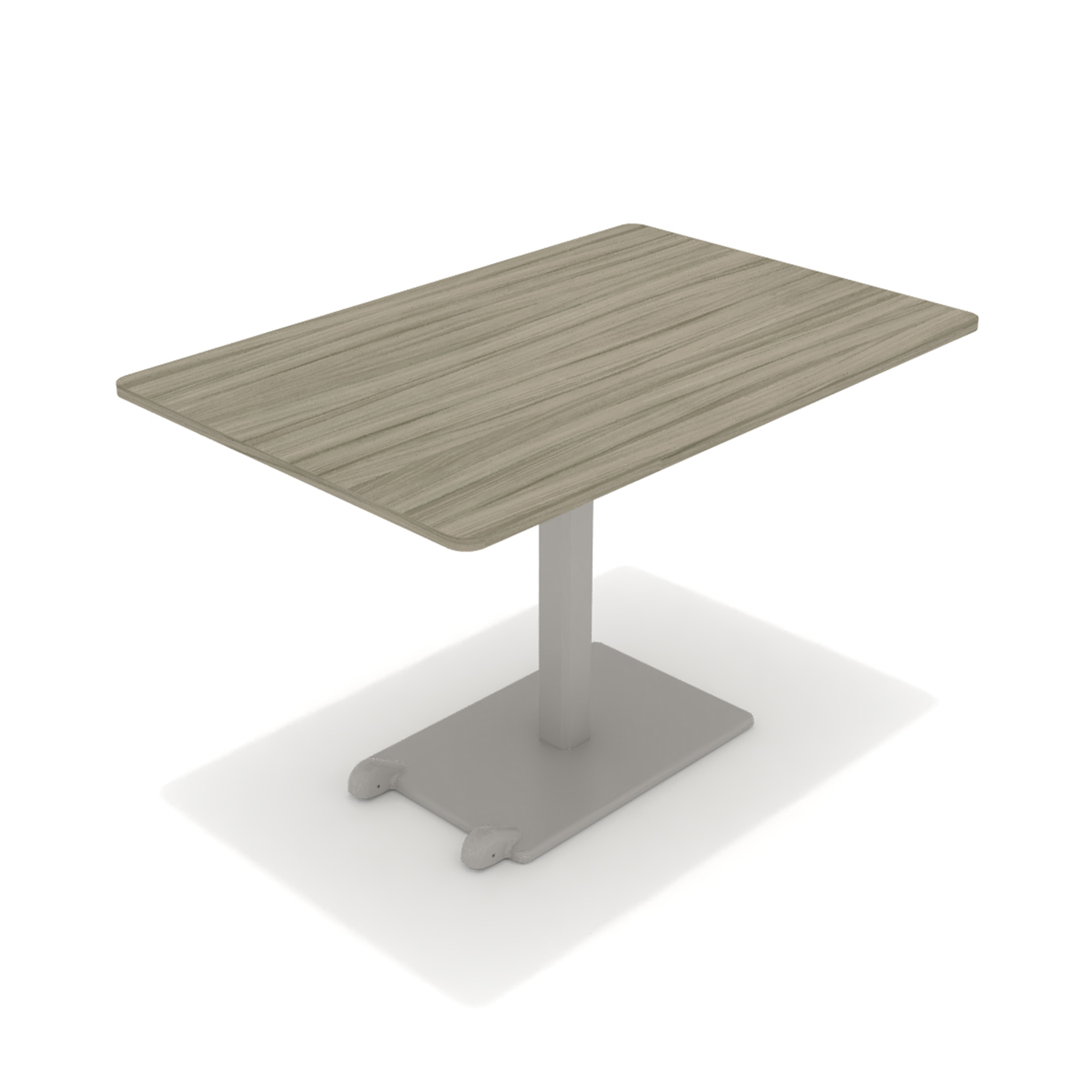 Table Ziiit - 120 x 80 cm - plateau stratifié antibactérien chant ABS - piétement central acier embase fonte