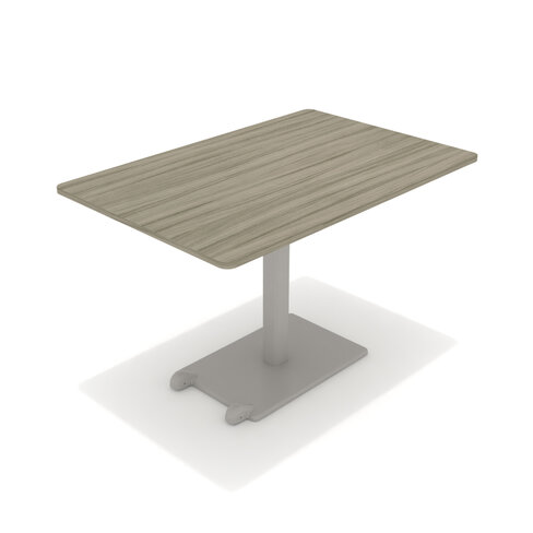 Table Ziiit - 120 x 80 cm - plateau stratifié antibactérien chant ABS - piétement central acier embase fonte