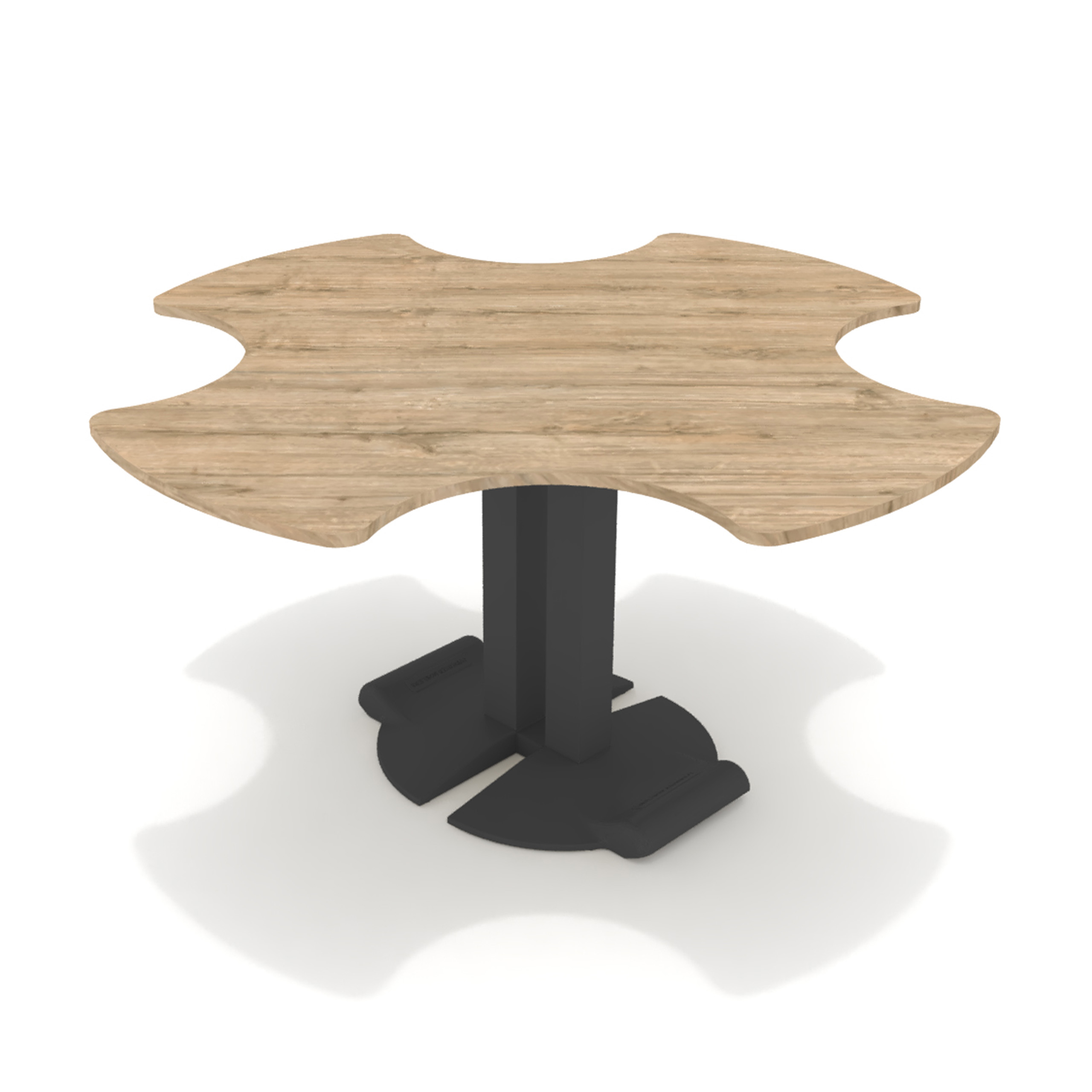 Table Ziiit Margueritte 4 personnes - plateau stratifié antibactérien chant ABS - piétement central acier fonte