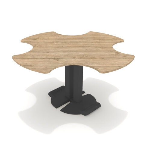 Table Ziiit Margueritte 4 personnes - plateau stratifié antibactérien chant ABS - piétement central acier fonte