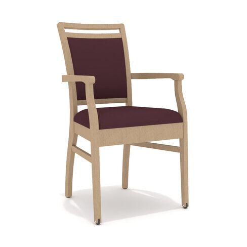 Bridge de restauration 4 pieds Premium - assise et dossier tissu enduit - structure hêtre massif verni