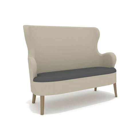 Canapé Barcelones haut 2 places - tissu enduit - structure hêtre massif - assise amovible