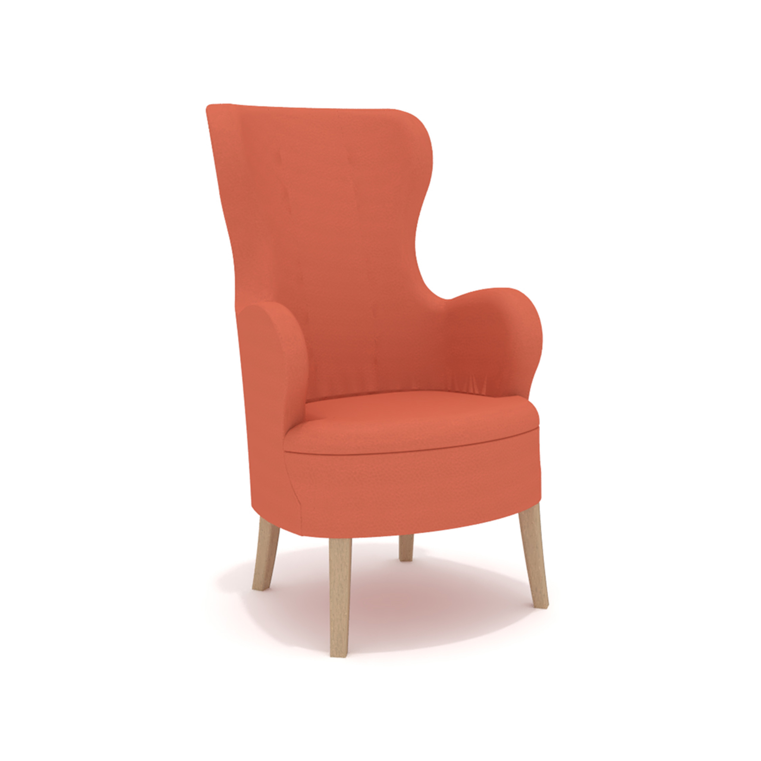 Fauteuil Barcelones haut - tissu enduit - structure hêtre massif - assise amovible