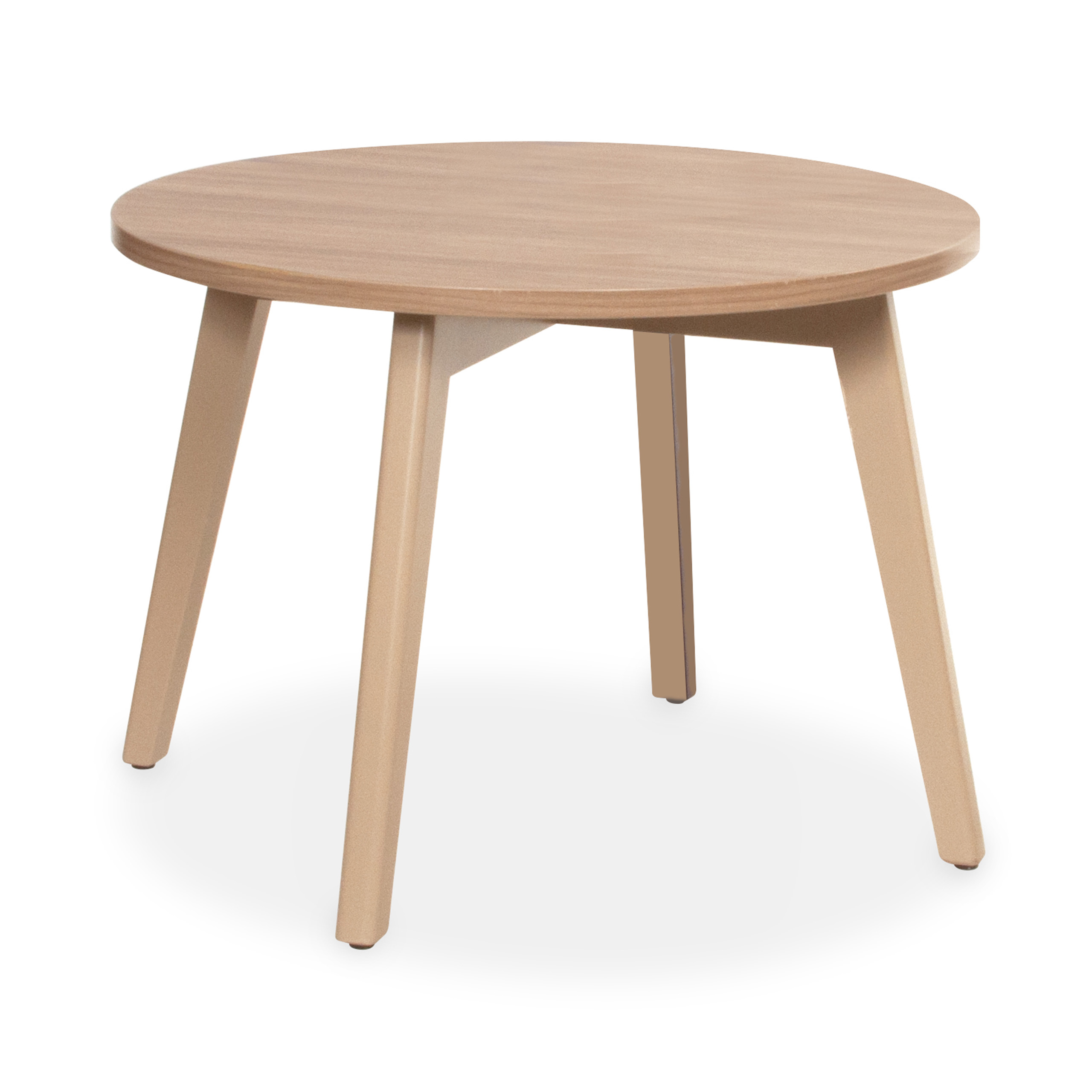 Table basse Navel - Ø62 x h. 44 cm - plateau stratifié antibactérien chant ABS - 4 pieds hêtre massif