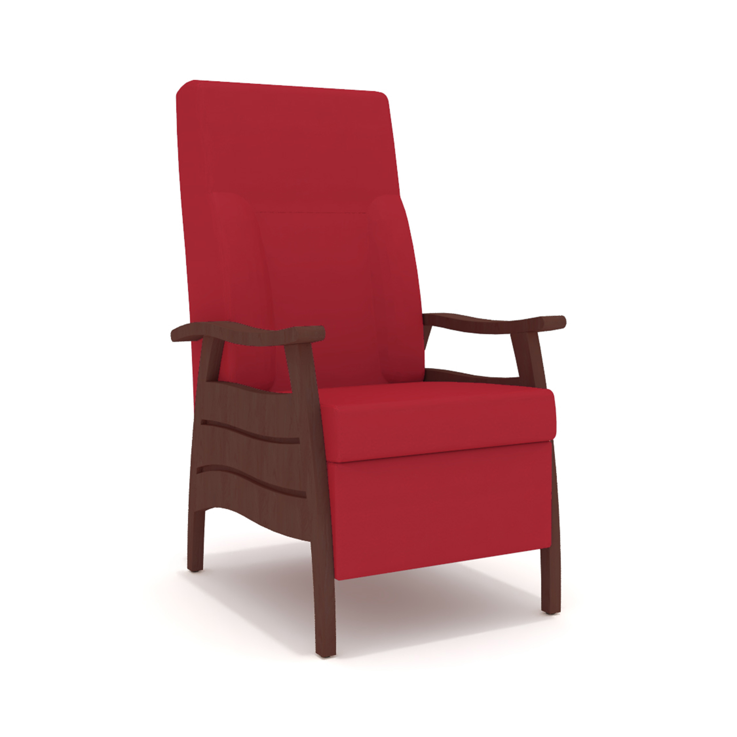 Fauteuil de repos Ninon - assise et dossier tissu enduit - accotoirs et structure hêtre massif