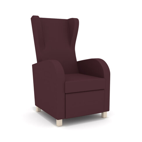 Fauteuil de repos Bjorn - assise et dossier tissu enduit - accotoirs rembourrés - pieds hêtre massif