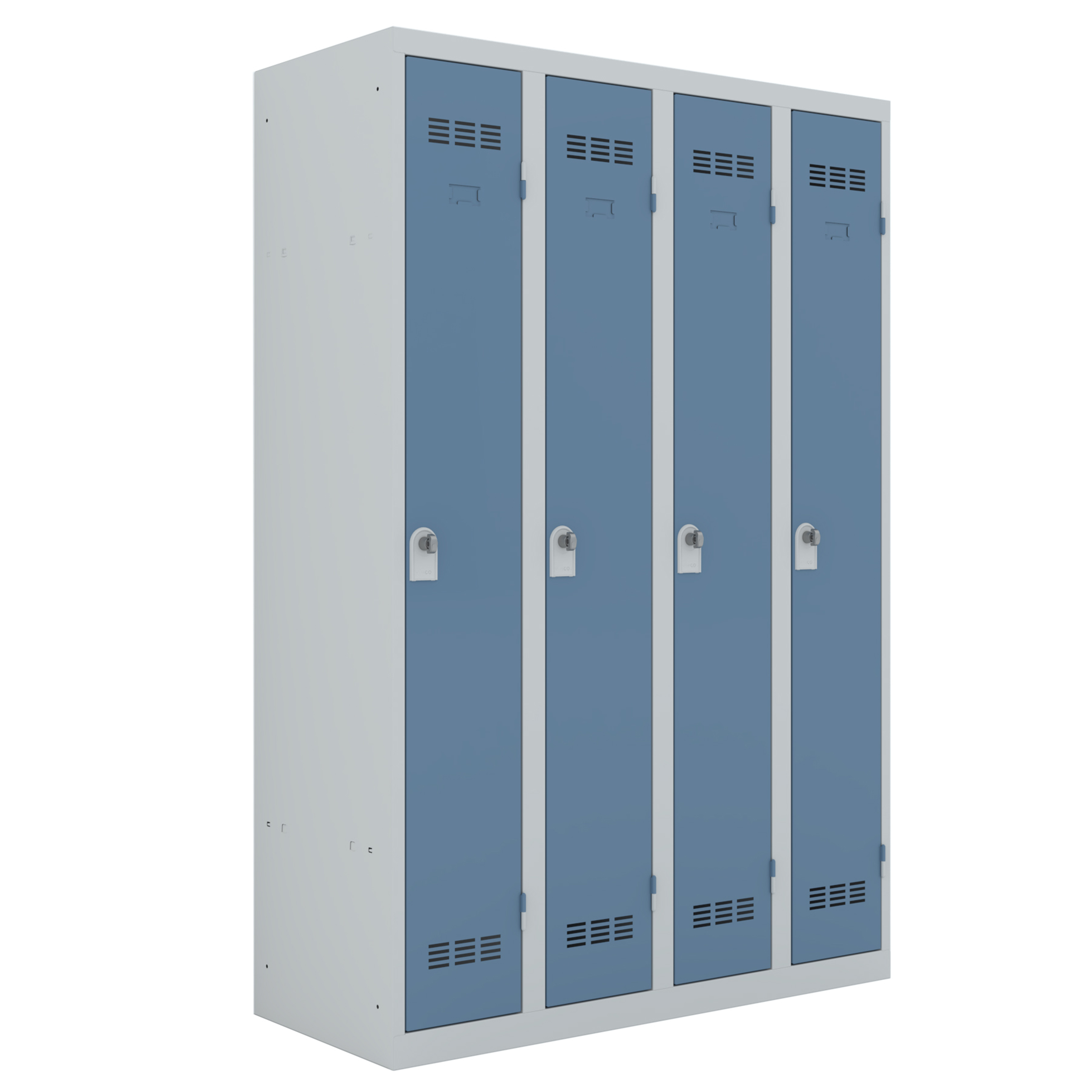 Vestiaire industrie propre 4 colonnes - serrure à clé ou moraillon