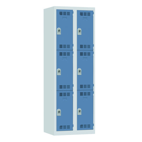 Vestiaire non visitable 2 colonnes 3 casiers galvanisé - l. 30 cm - impératif : serrure en option 