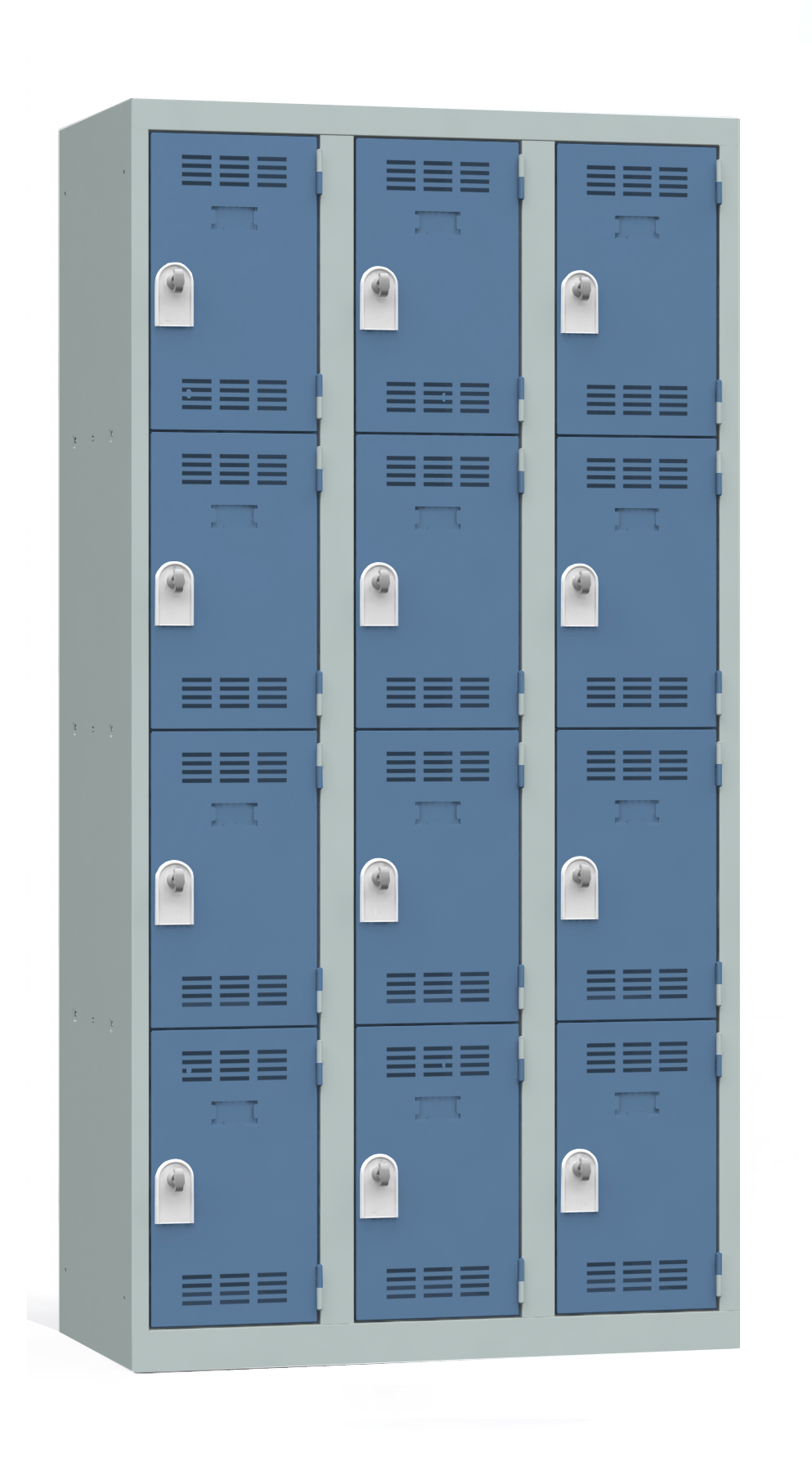 Vestiaire non visitable 3 colonnes 4 casiers - l. 30 cm impératif : serrure en option 