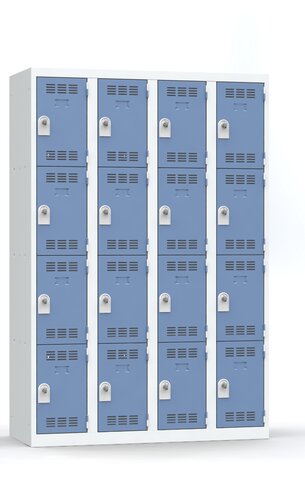 Vestiaire non visitable 4 colonnes 4 casiers - l. 30 cm impératif : serrure en option 