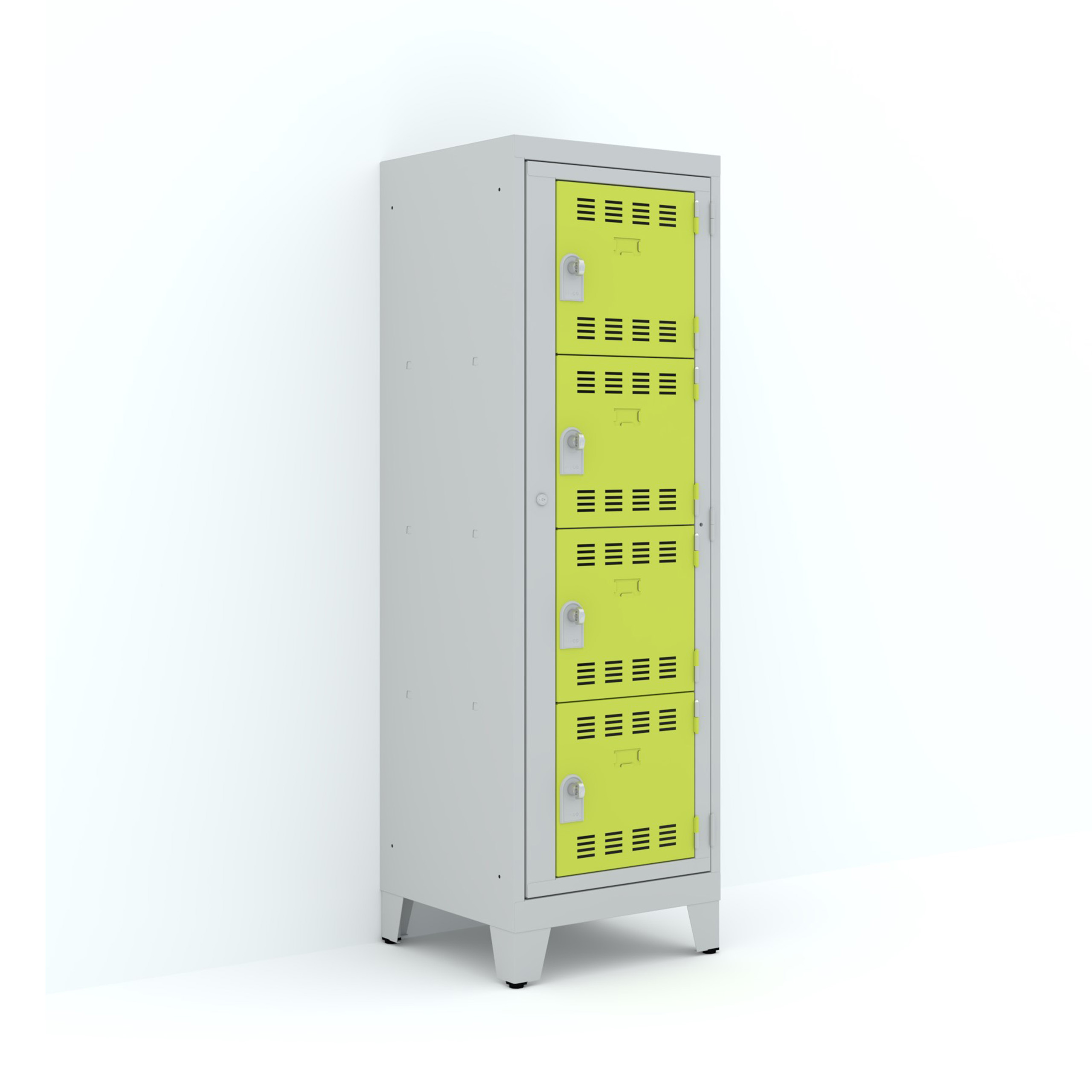 Vestiaire visitable 1 colonne 4 casiers sur pieds h. 35 cm - serrure ou moraillon