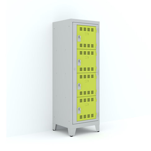 Vestiaire visitable 1 colonne 4 casiers sur pieds h. 35 cm - serrure ou moraillon