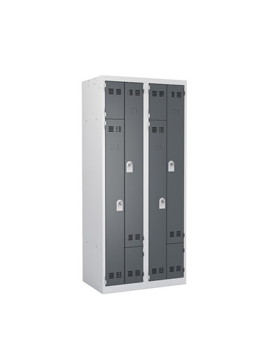 Vestiaire gain de place portes en L - 2 colonnes - serrure à clé ou moraillon