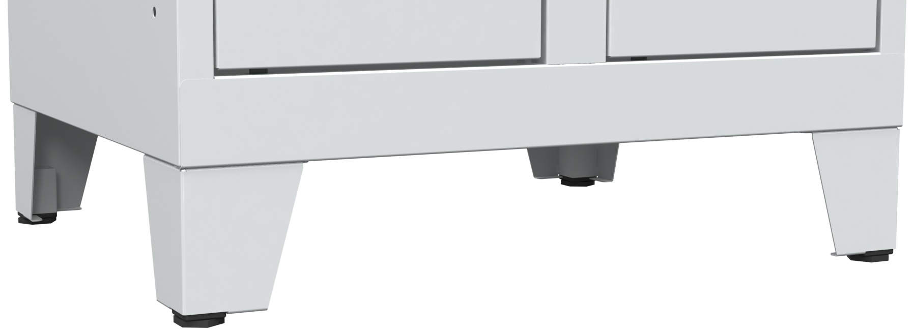 Piétement complet en acier pour vestiaires et armoires