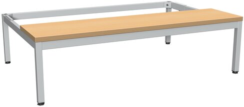 Socle banc pour vestiaire gain de place 3 colonnes - décor hêtre