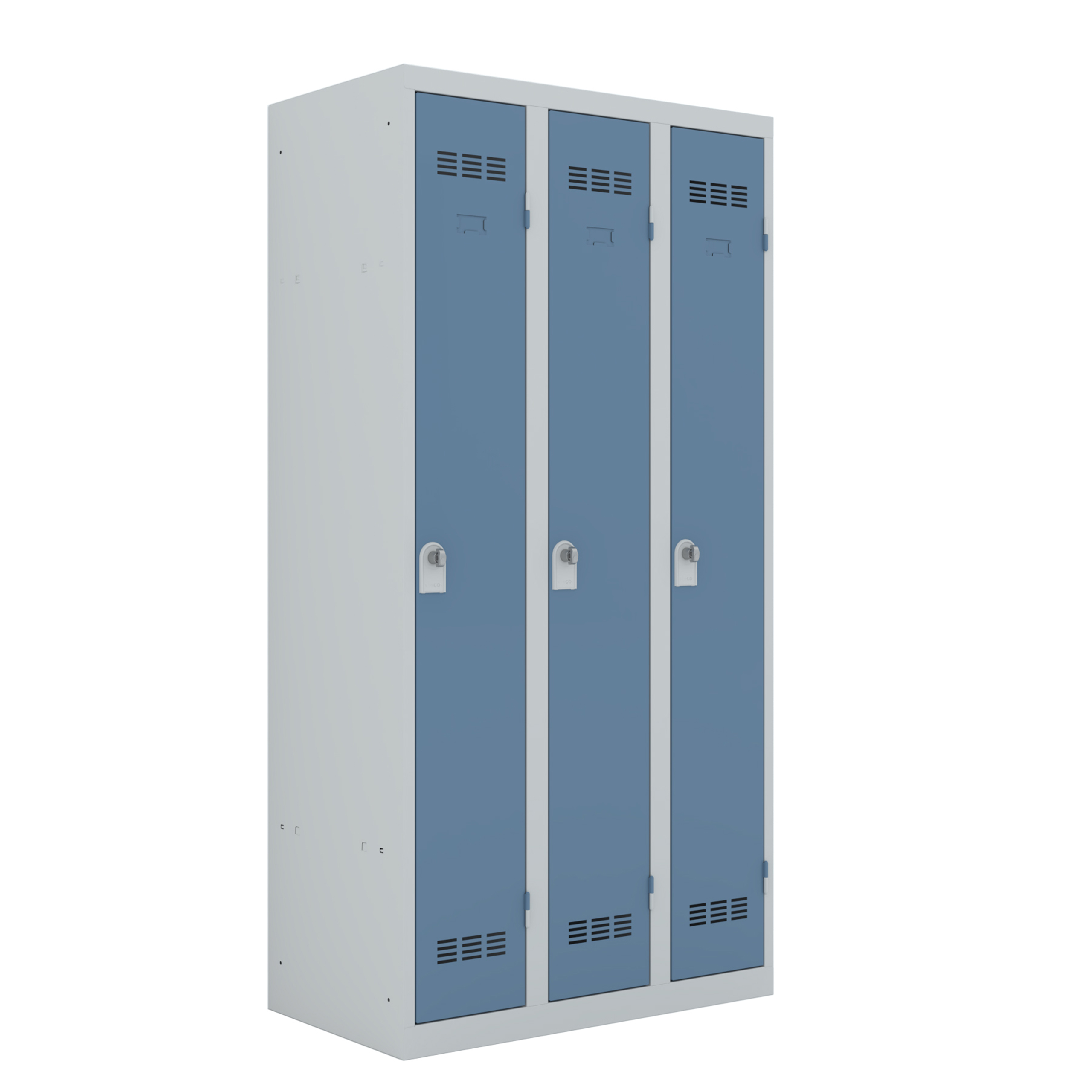 Vestiaire industrie propre 3 colonnes galvanisé - serrure à clé ou moraillon