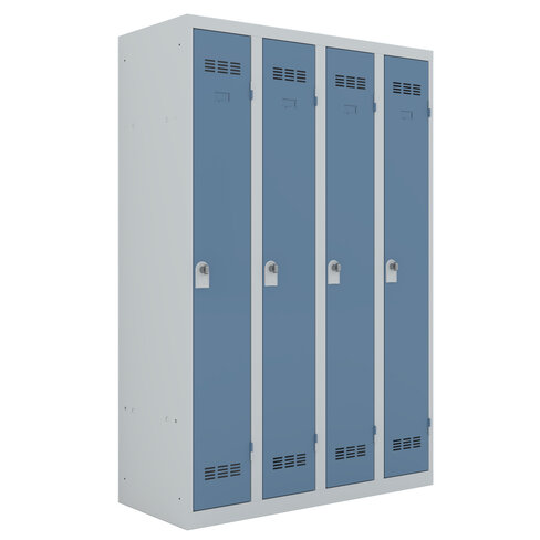 Vestiaire industrie propre 4 colonnes galvanisé - serrure à clé ou moraillon