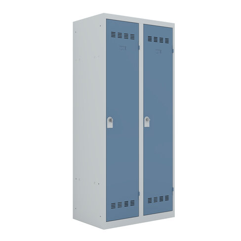 Vestiaire industrie salissante 2 colonnes galvanisé - serrure à clé ou moraillon