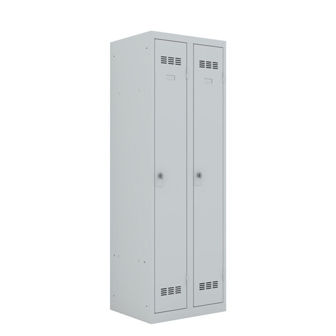 Vestiaire industrie propre 2 colonnes - serrure moraillon - sans piétement - corps gris RAL7035 - délai court