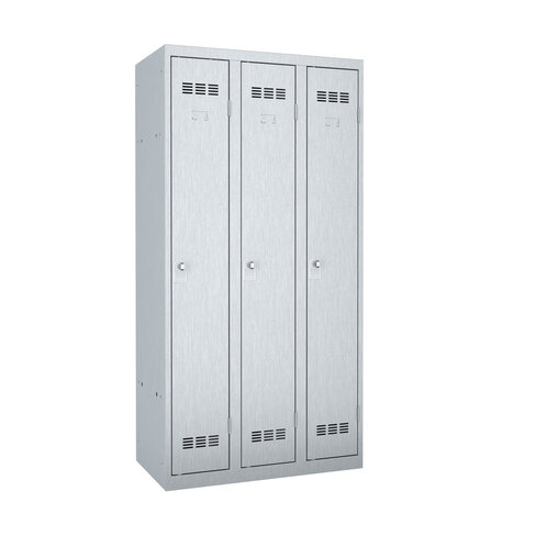 Vestiaire industrie propre 3 colonnes inox - serrure à clé ou moraillon