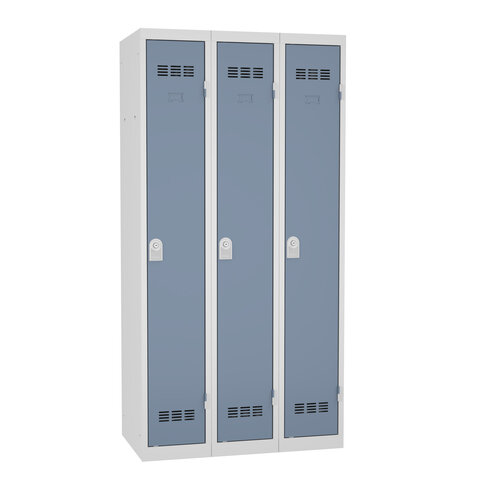 Vestiaire industrie propre double entrée 3 colonnes - serrure à clé ou moraillon