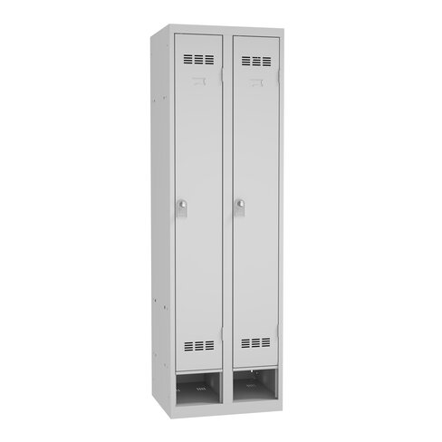 Vestiaire industrie propre avec niche à chaussure 2 colonnes - serrure à clé ou moraillon