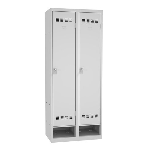 Vestiaire industrie salissante avec niche à chaussure 2 colonnes - serrure à clé ou moraillon