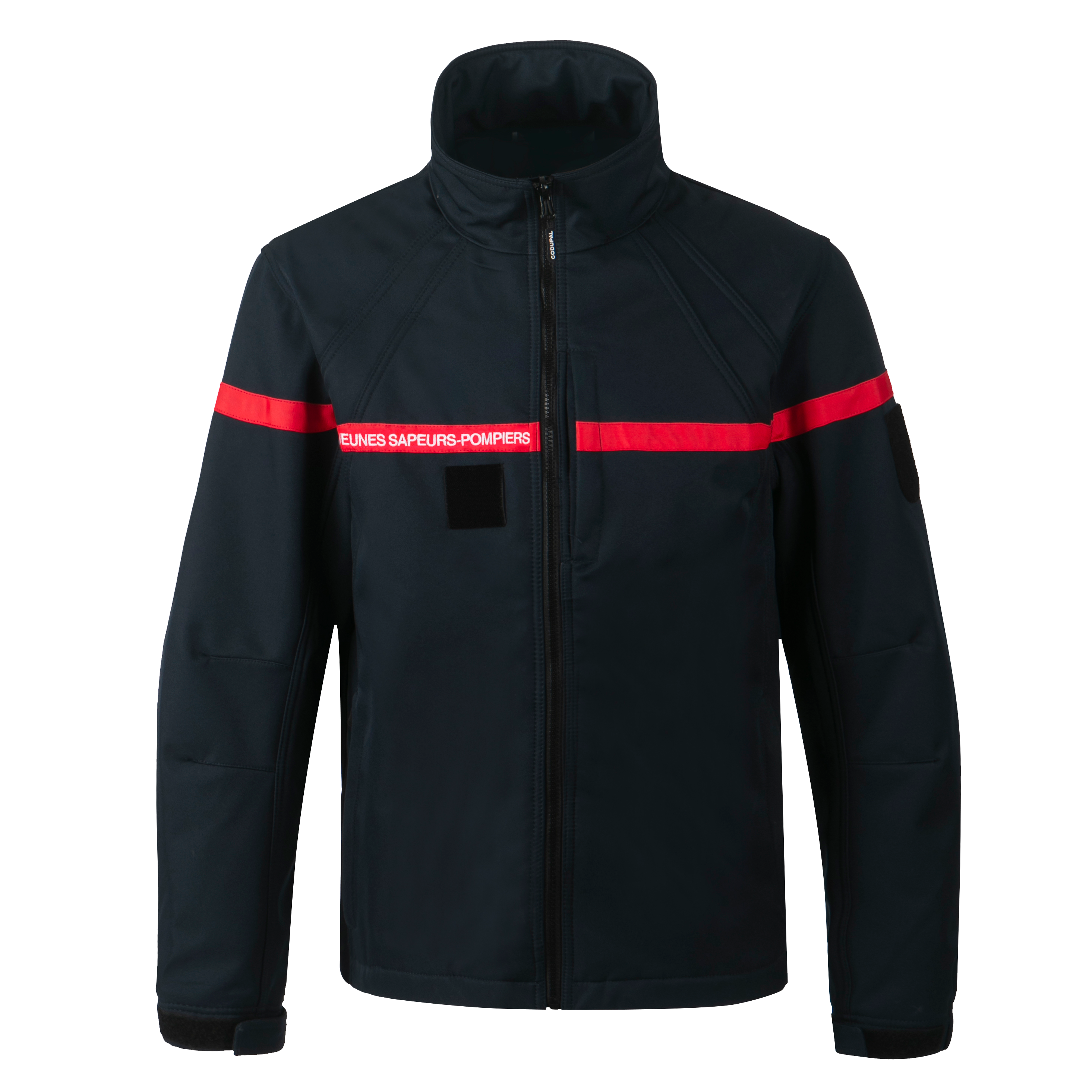 Blouson softshell marine - bande rouge broderie blanche JEUNES SAPEURS-POMPIERS