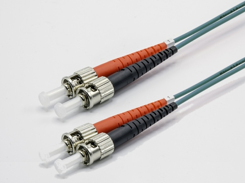 Jarretière optique multimode duplex OM3 50/125 - EKIVALAN - ST-UPC/ST-UPC - aqua - 15 m