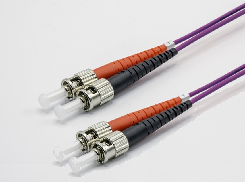 Jarretière optique multimode duplex OM4 50/125 - EKIVALAN - ST-UPC/ST-UPC - violet - 7 m