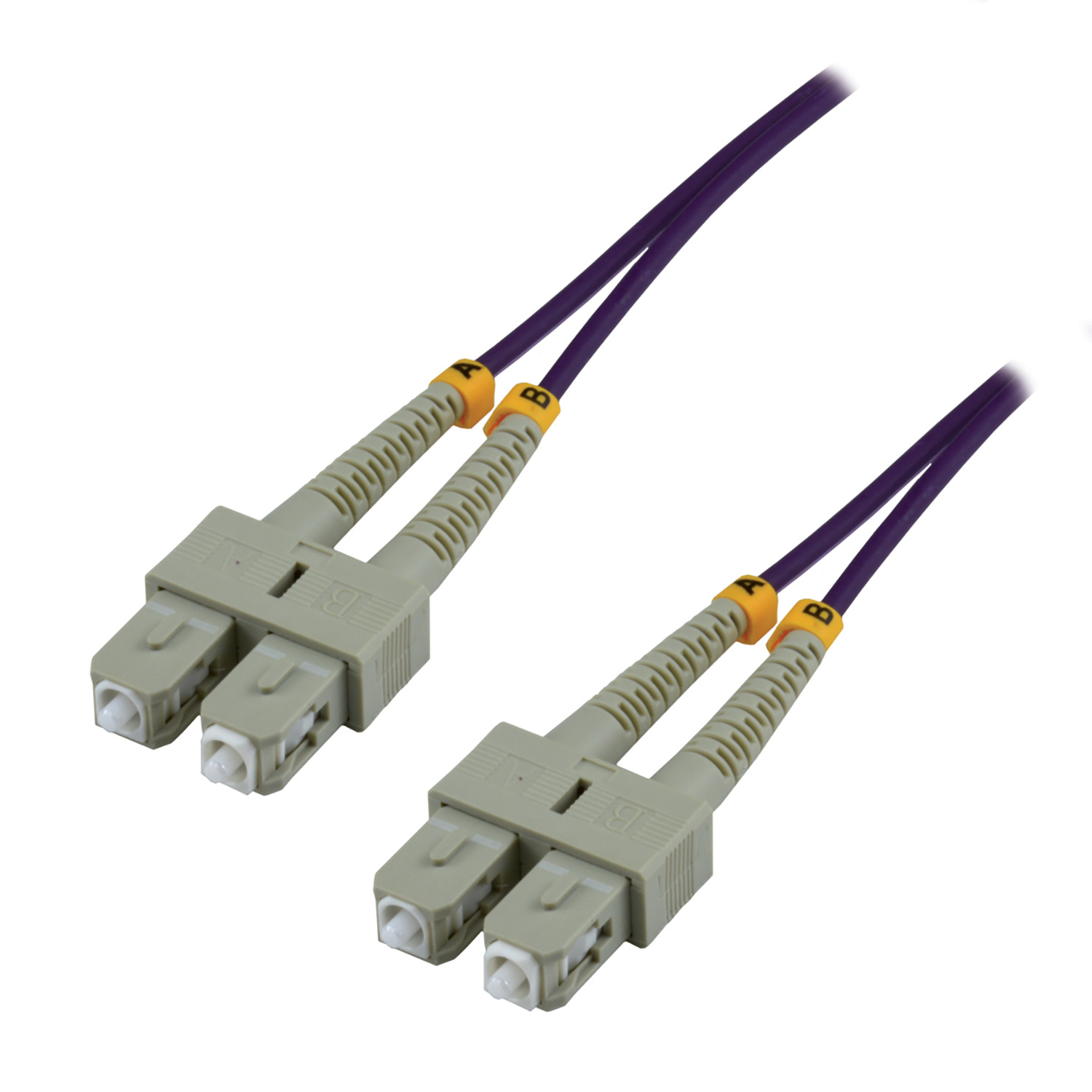 Jarretière optique multimode duplex OM4 50/125 - MCL - SC/SC - aqua - 25 m