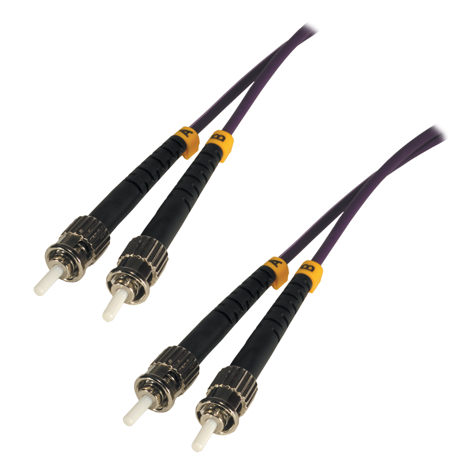 Jarretière optique multimode duplex OM4 50/125 - MCL - ST/ST- violet - 25 m