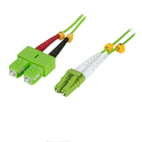 Jarretière optique multimode duplex OM4 50/125 - MCL - SC/LC - vert citron - 25 m