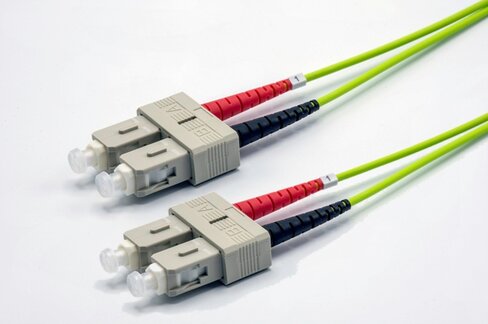 Jarretière optique multimode duplex OM5 50/125 - EKIVALAN - SC-UPC/SC-UPC - vert - 7 m