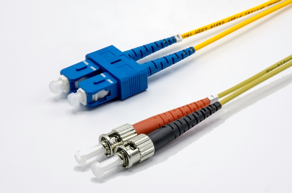 Jarretière optique monomode duplex HD OS2 9/125 - EKIVALAN - ST-UPC/SC-UPC - jaune - 2 m