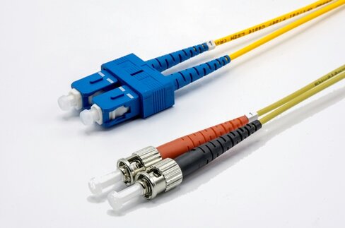 Jarretière optique monomode duplex HD OS2 9/125 - EKIVALAN - ST-UPC/SC-UPC - jaune - 5 m