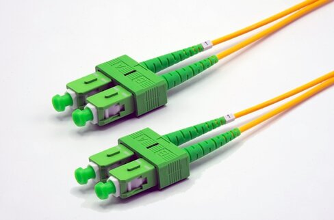 Jarretière optique monomode duplex HD OS2 9/125 - EKIVALAN - SC-APC/SC-APC - jaune - 5 m